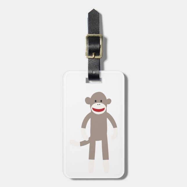 Sock Monkey Luggage Tag (Front Vertical)