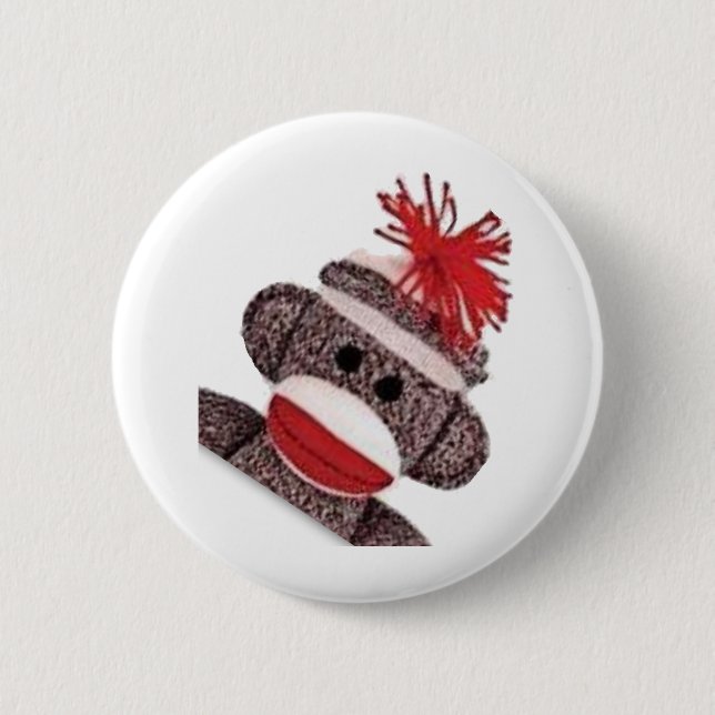 Sock Monkey merchandise products gifts 6 Cm Round Badge (Front)