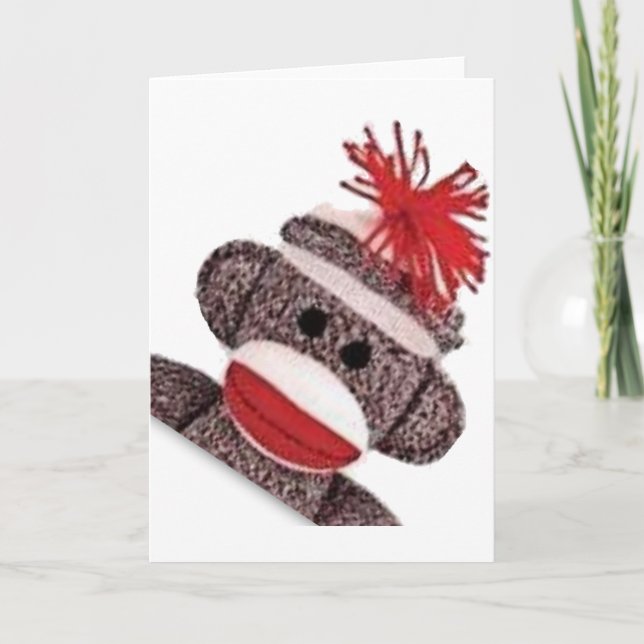 Sock Monkey merchandise products gifts Card (Front)
