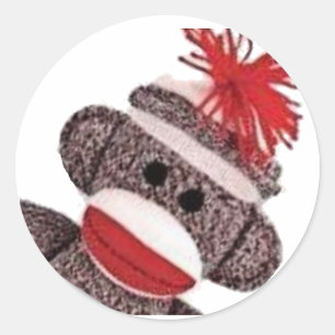 Sock Monkey merchandise products gifts Classic Round Sticker