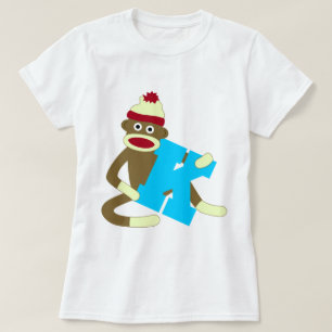 Sock Monkey Monogram Boy K T-Shirt