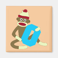 Sock Monkey Monogram Boy O