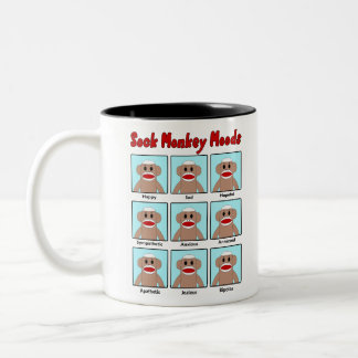 Sock Monkey Moods Two-Tone Coffee Mug