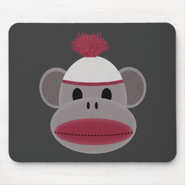 Sock Monkey Mouse Mat (Front)