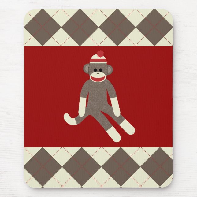 Sock Monkey Mouse Pad (Front)