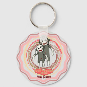 Sock Monkey Mum Key Ring