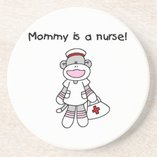 Sock Monkey Mummy Nurse T-shirts and Gifts Coaster