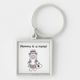 Sock Monkey Mummy Nurse T-shirts and Gifts Key Ring