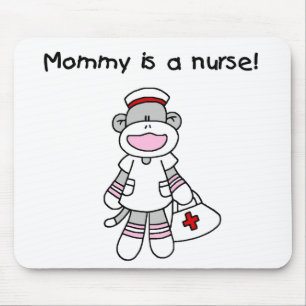 Sock Monkey Mummy Nurse T-shirts and Gifts Mouse Mat