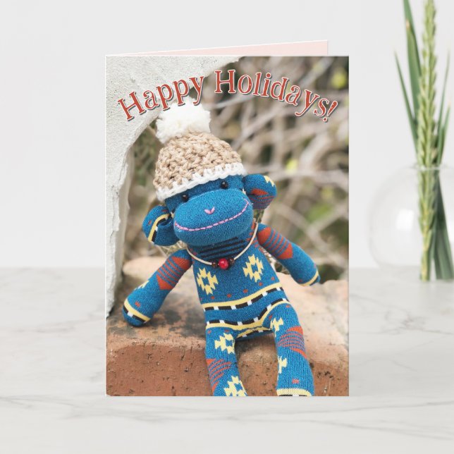 Sock Monkey - Native American Christmas Cards (Front)