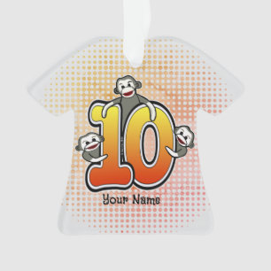 Sock Monkey  Number 10 Ornament