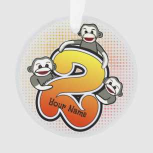 Sock Monkey  Number 2 Ornament