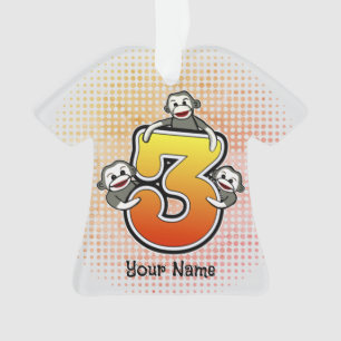 Sock Monkey  Number 3 Ornament