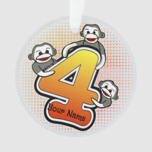 Sock Monkey  Number 4 Ornament