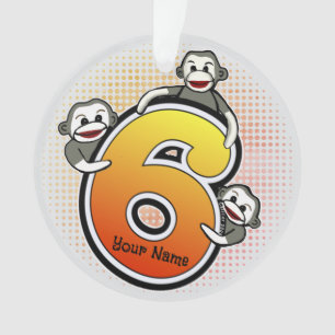 Sock Monkey  Number 6 Ornament
