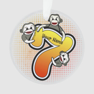 Sock Monkey  Number 7 Ornament