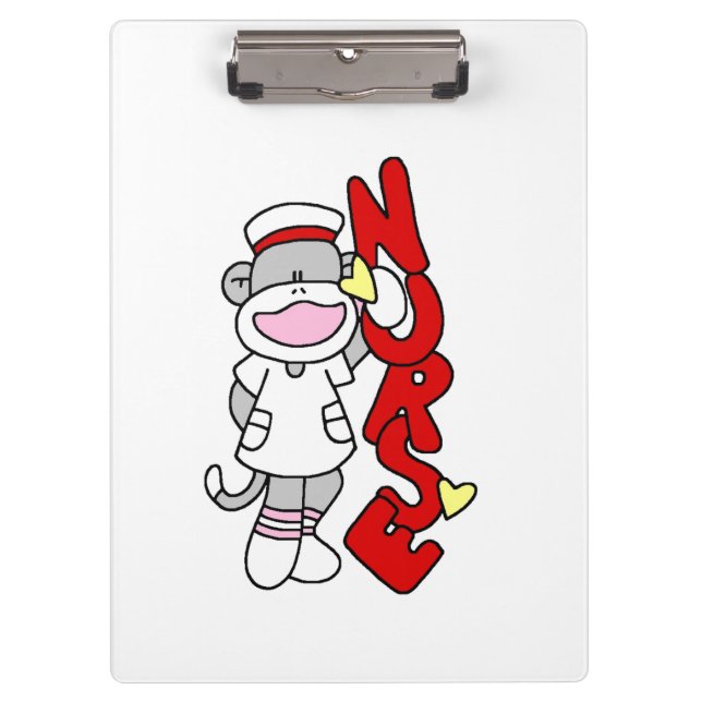 Sock Monkey Nurse Clipboard (Front)