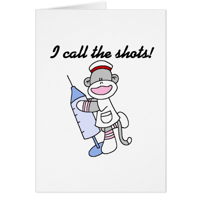 Sock Monkey Nurse I Call the Shots Gifts (Front)