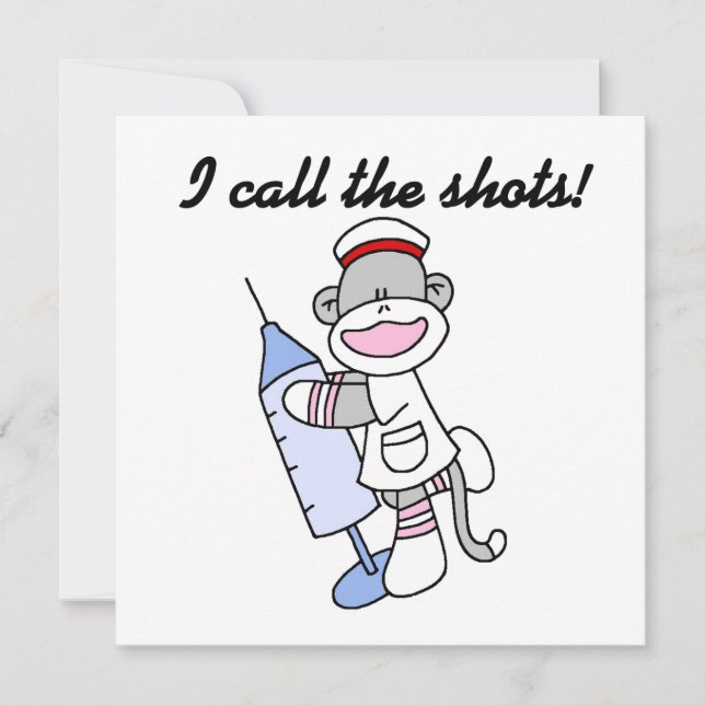Sock Monkey Nurse I Call the Shots Gifts (Front)
