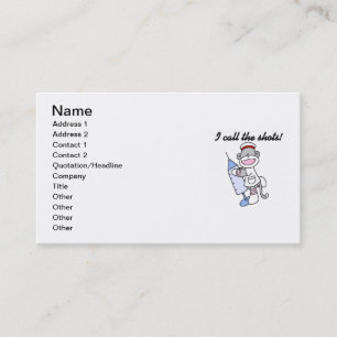 Sock Monkey Nurse I Call the Shots Gifts Business Card