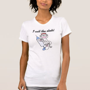 Sock Monkey Nurse I Call the Shots Gifts T-Shirt