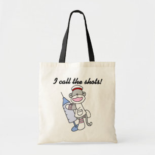 Sock Monkey Nurse I Call the Shots Gifts Tote Bag