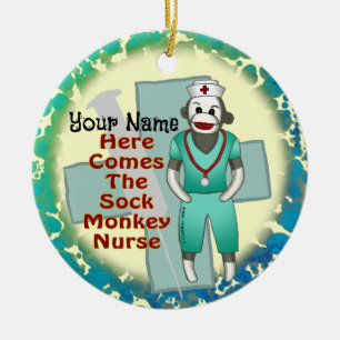 Sock Monkey Nurse  ornament