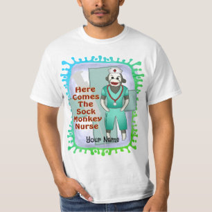 Sock Monkey Nurse  t-shirt