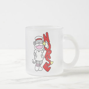 Sock Monkey Nurse T-shirts and Gifts Frosted Glass Coffee Mug