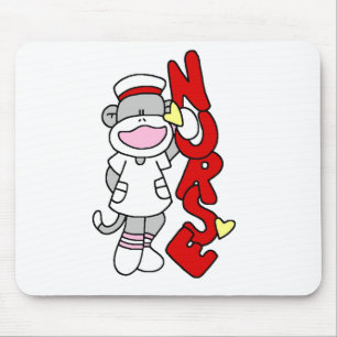 Sock Monkey Nurse T-shirts and Gifts Mouse Mat