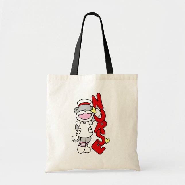 Sock Monkey Nurse T-shirts and Gifts Tote Bag (Front)