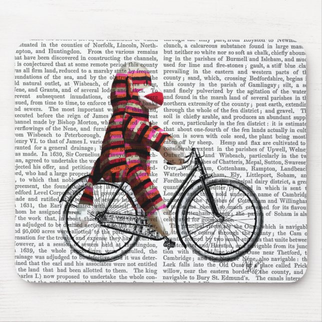 Sock Monkey on Bicycle Mouse Mat (Front)