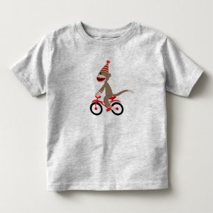 Sock Monkey on Bike Toddler T-Shirt