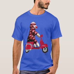 Sock Monkey on Moped T-Shirt