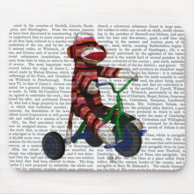 Sock Monkey on Tricycle Mouse Mat (Front)
