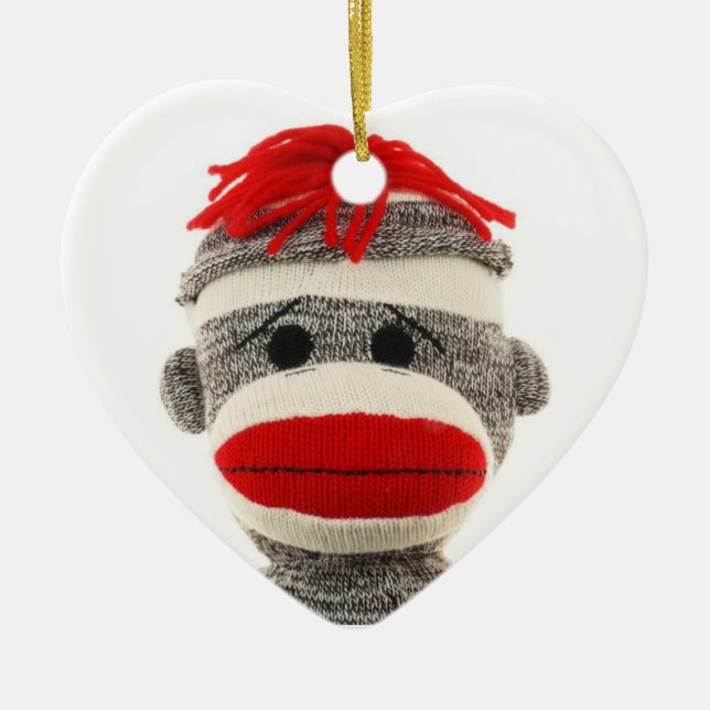 SOCK MONKEY ORNAMENT PERSONALIZED (Front)