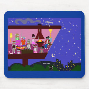 Sock Monkey Party Too Mouse Mat