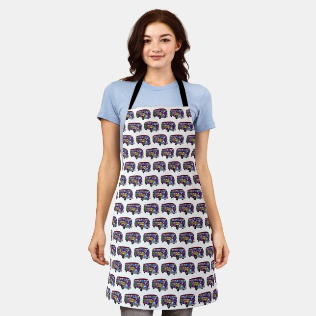Sock Monkey Peace Bus Apron (Worn)