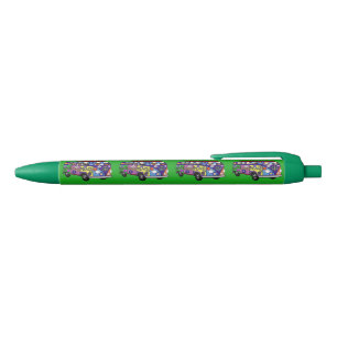 Sock Monkey Peace Bus Black Ink Pen