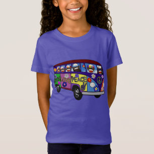 Sock Monkey Peace Bus  T-Shirt