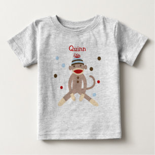 Sock Monkey Personalised Birthday Tshirt