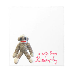 Sock Monkey Personalised Notepad