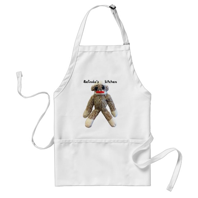 Sock Monkey Personalised Standard Apron (Front)