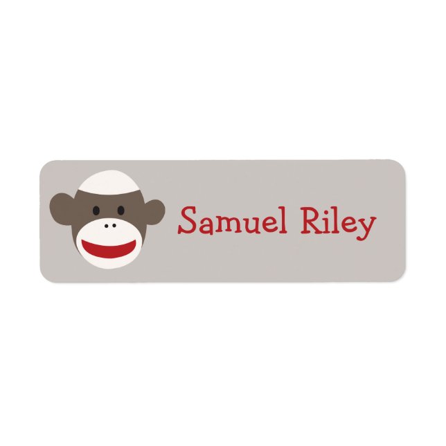 Sock Monkey Personalised Sticker (Front)