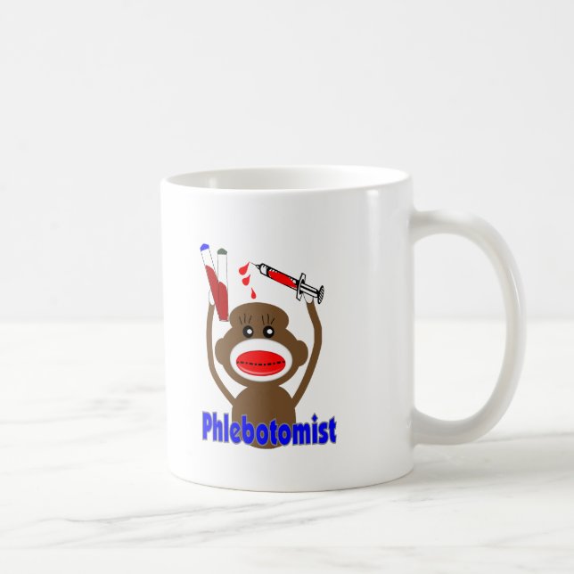 Sock Monkey Phlebotomist Gifts--Adorable Coffee Mug (Right)