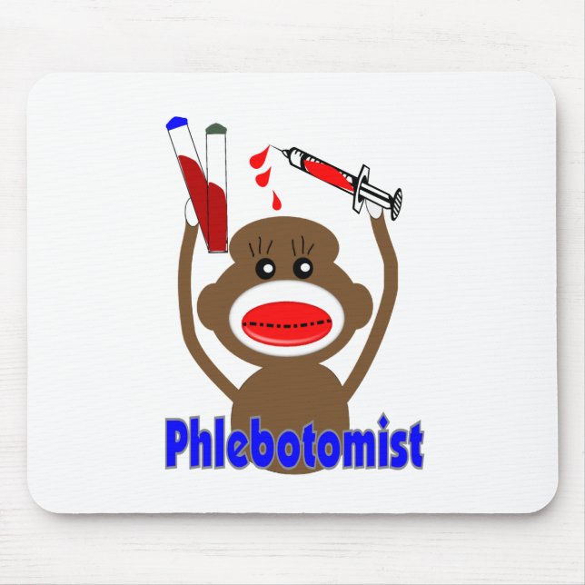 Sock Monkey Phlebotomist Gifts--Adorable Mouse Mat (Front)