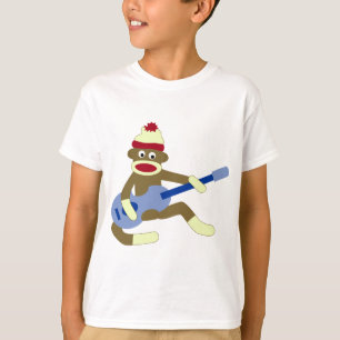 Sock Monkey Playing Blue Guitar T-Shirt