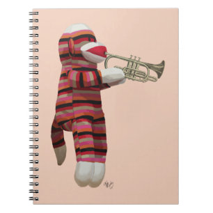 Sock Monkey Playing Trumpet 2 Notebook