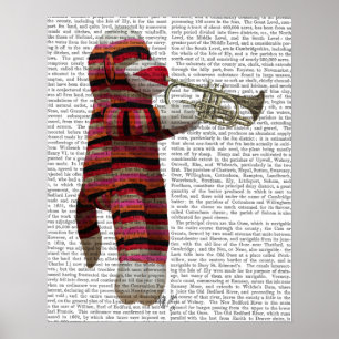 Sock Monkey Playing Trumpet Poster