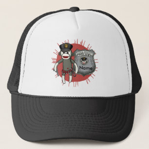 Sock Monkey Police Trucker Hat